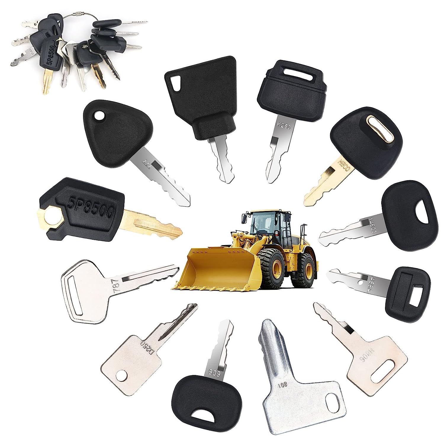 Heavy Equipment Keys Master Set - 12 kluczy do wytrzymałych urządzeń budowlanych