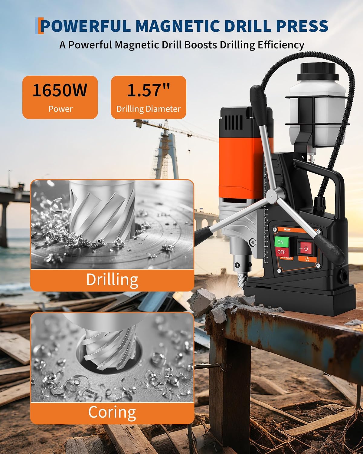 Wiertarka magnetyczna 1650W –  – Magnetic Drill Press recenzja i cena